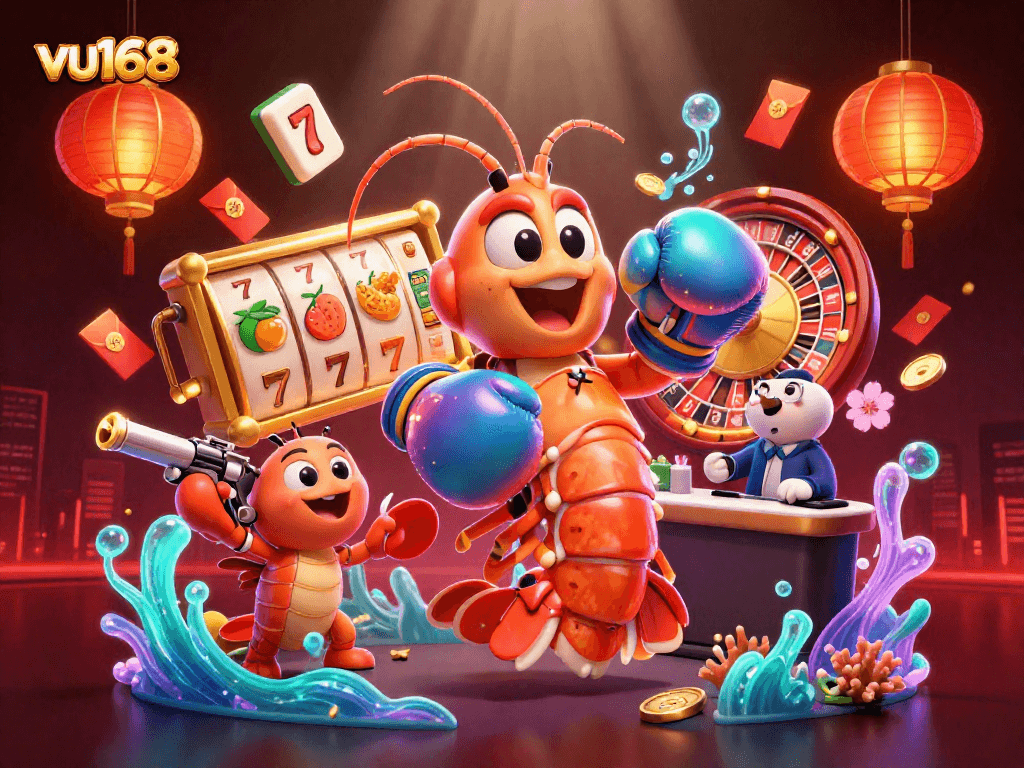 Experience thrilling gameplay at vu168 with vibrant characters and dynamic casino elements.