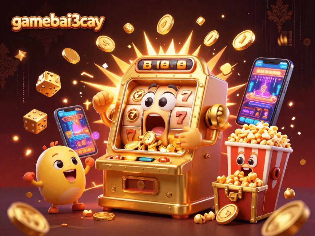 Experience the thrilling excitement of gamebai3cay with an animated jackpot scene filled with vibrant casino elements.