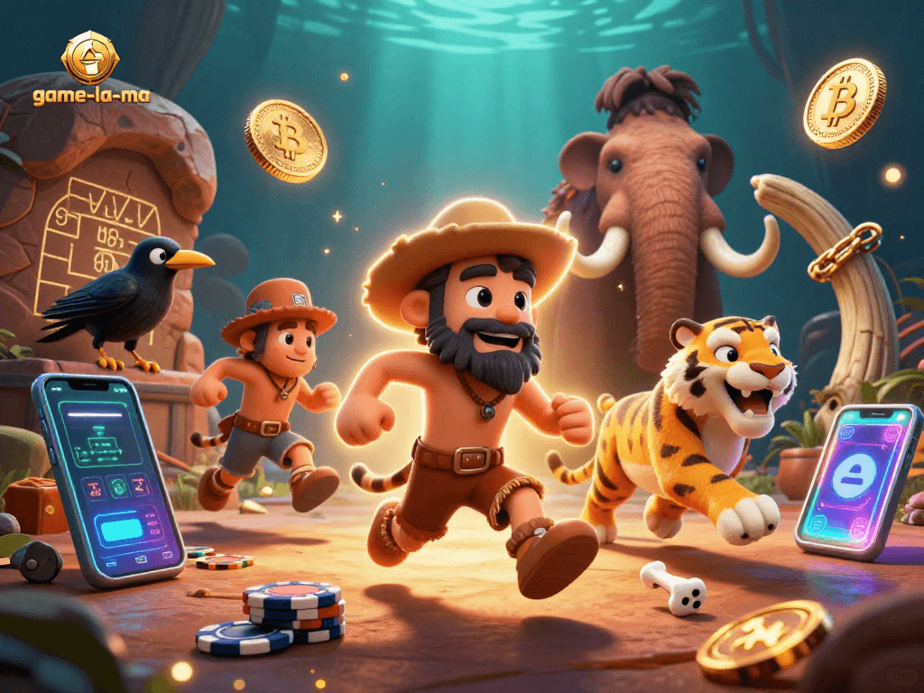 Experience thrilling adventures at game-la-ma with a lively prehistoric casino scene.