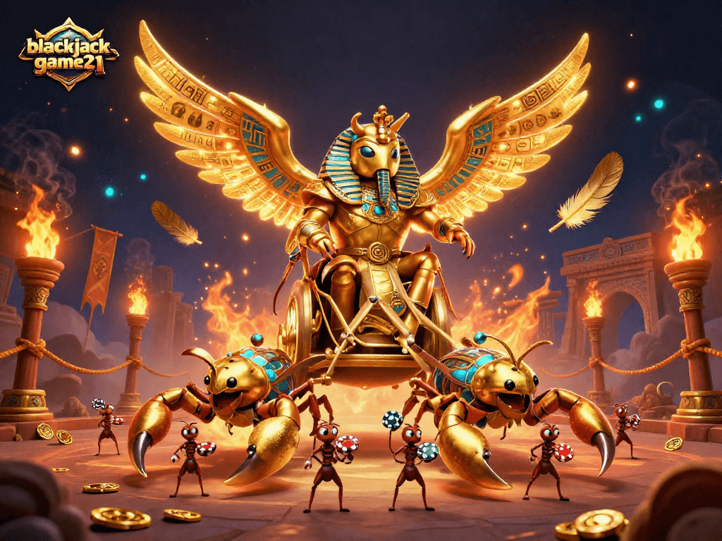 Engage in thrilling blackjack-game21 action with a dynamic casino scene featuring rich details.