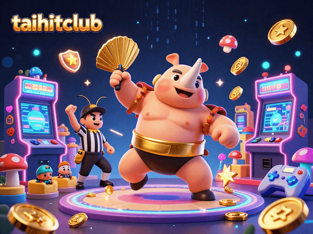 Experience the excitement at taihitclub with a vibrant 3D illustration showcasing thrilling casino games.