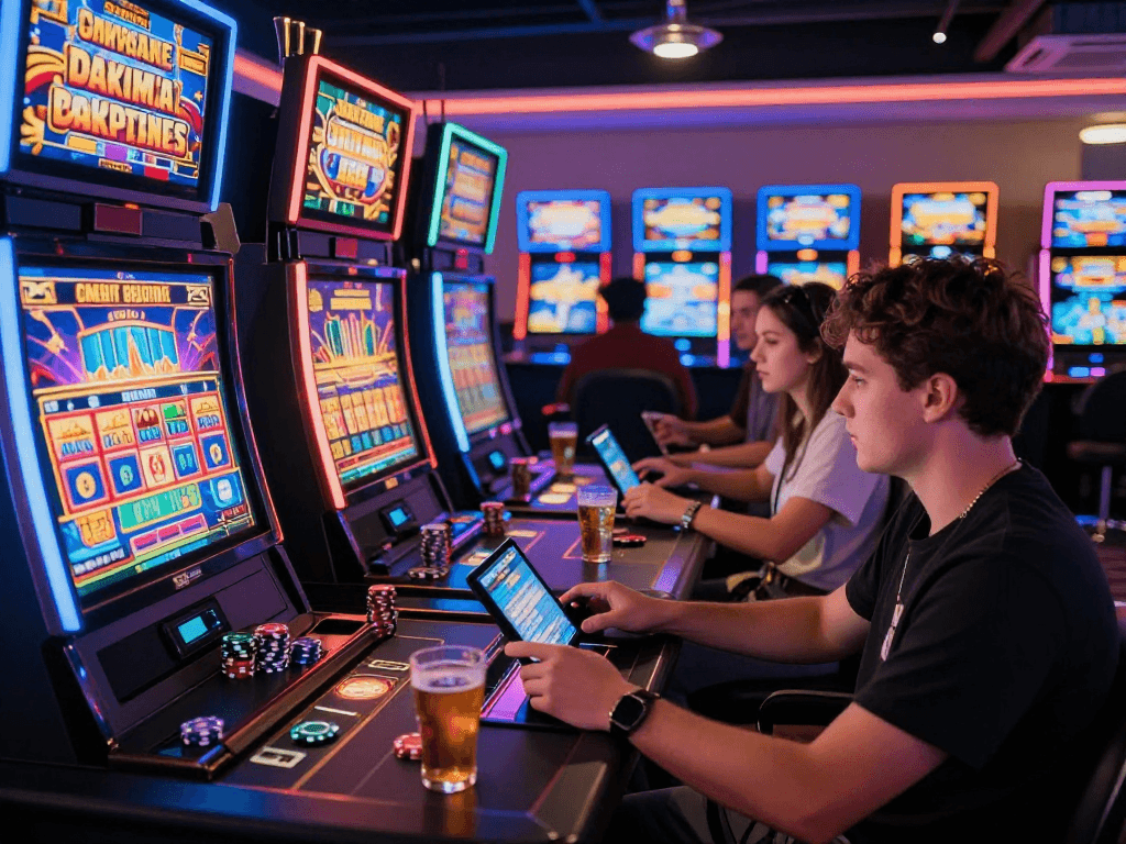 Pengalaman bermain slot7000 di kasino online modern dengan pemain beragam.