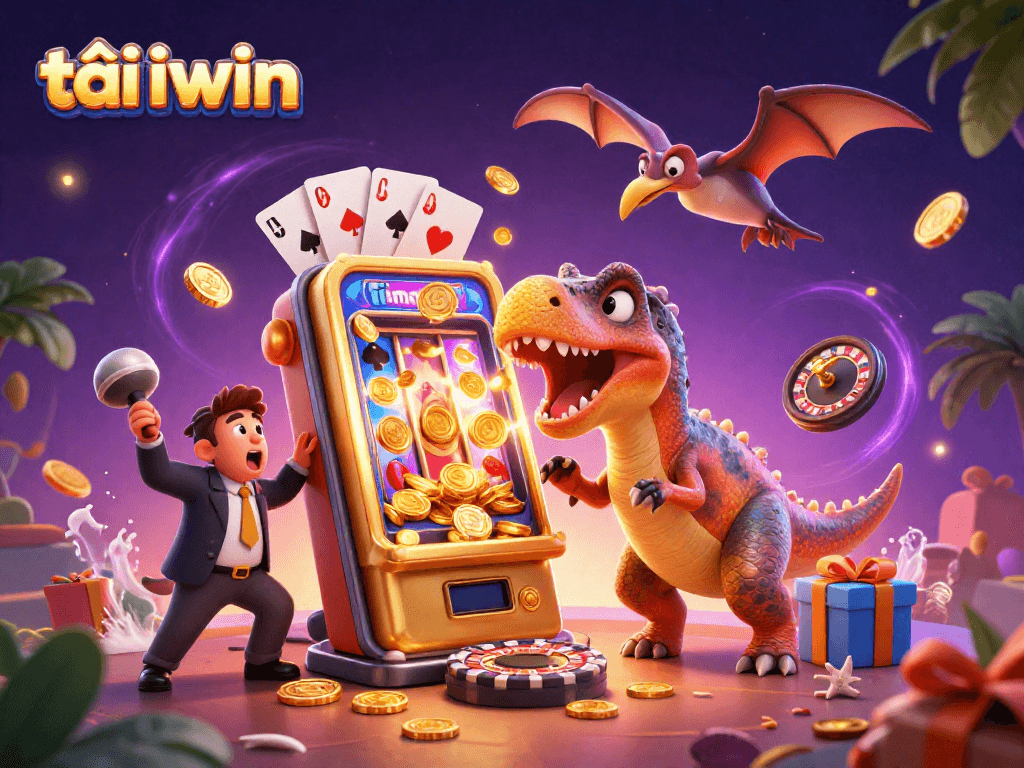 Play slots with tải iwin as a lively pachycephalosaurus celebrates jackpots!