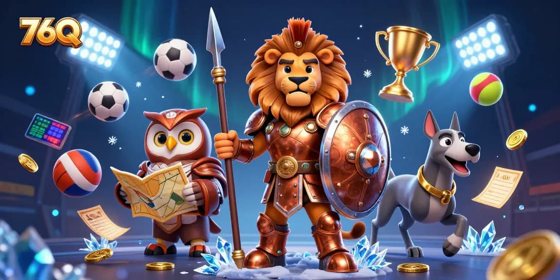 Aumente suas chances de vitória com 76Q, um leão espartano e elementos dinâmicos de jogos.
