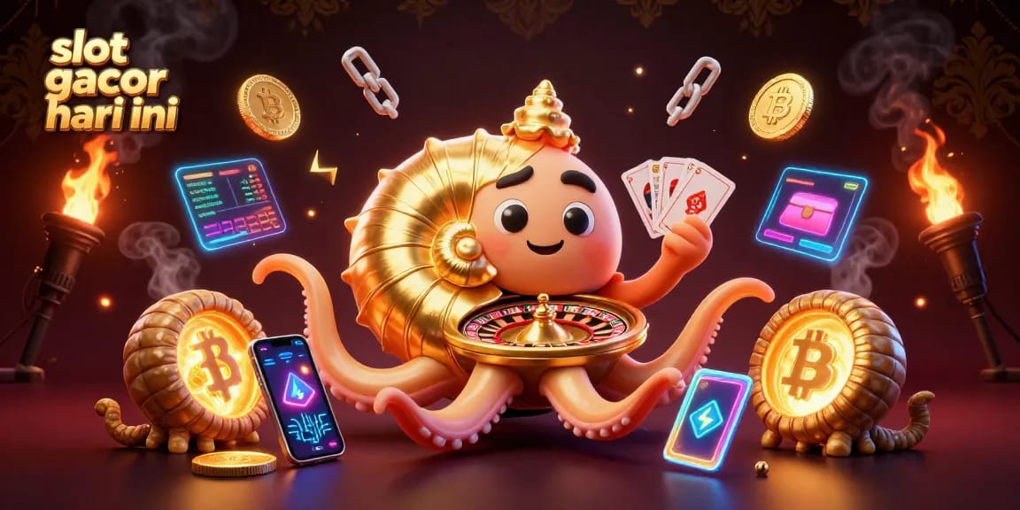 Experience slot gacor hari ini in a vibrant 3D casino scene featuring unique characters and elements
