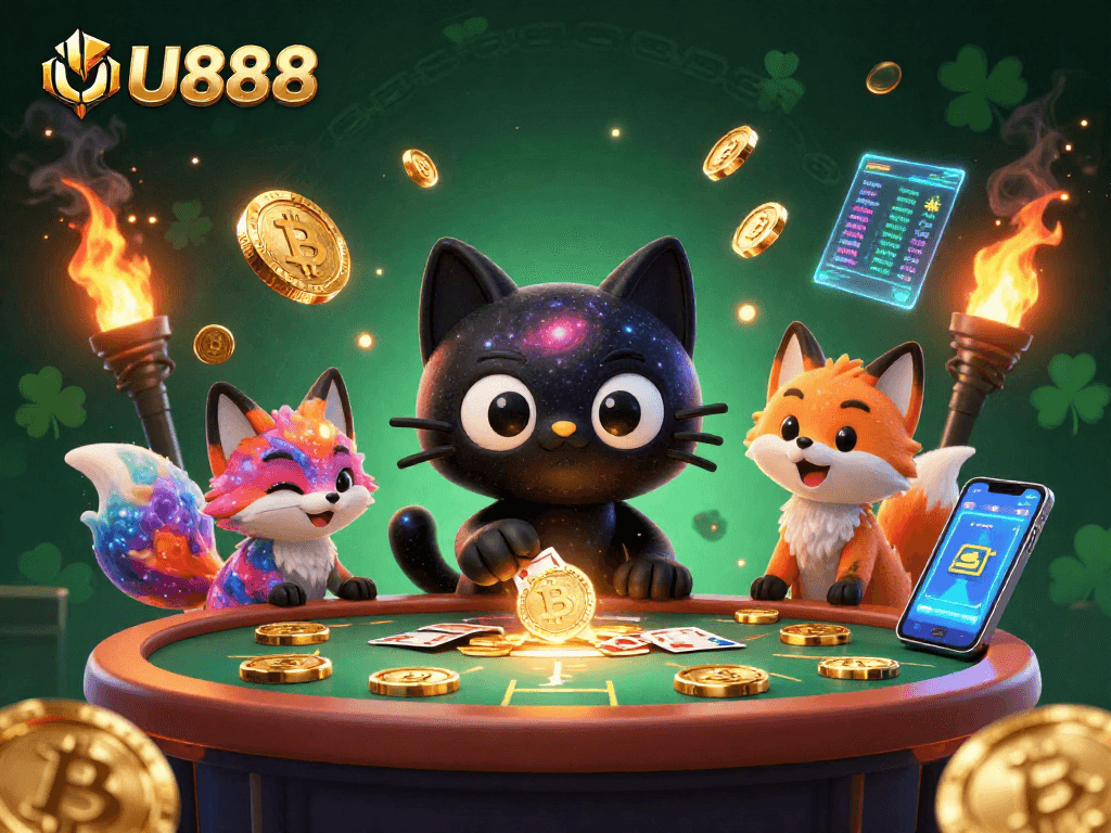 Experience U888's cosmic casino adventure with captivating characters and bold gaming elements.