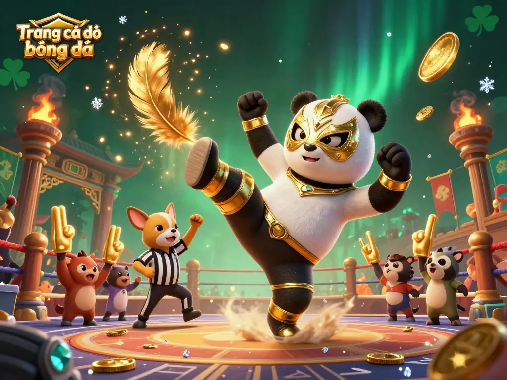 Engaging scene of Trang cá độ bóng đá sports betting featuring a wrestler panda in action.