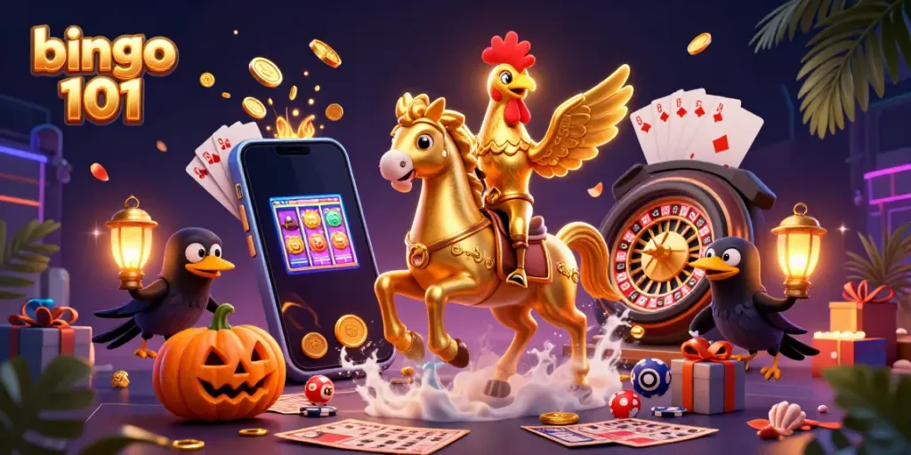 Experience exciting games with bingo 101 featuring a dynamic casino scene.