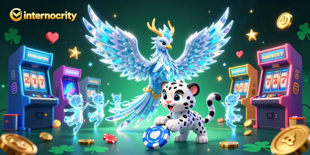Spin the reels of internocracy's exhilarating slot gaming world, embodied by a vibrant phoenix.