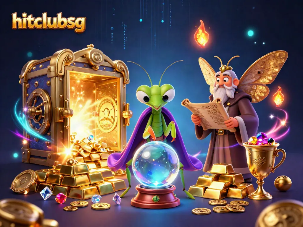 Experience thrilling winds of fortune with hitclubsg and mystical characters in a vibrant casino scene.
