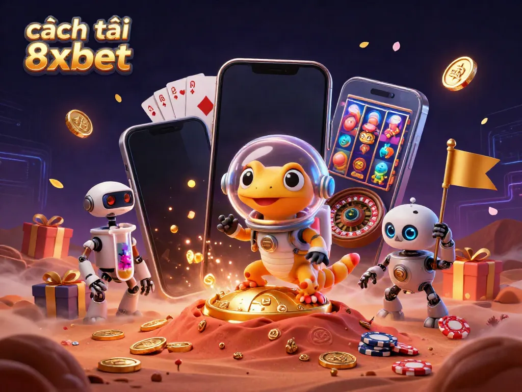 Win exciting rewards with cách tải 8xbet in a vibrant Martian casino scene featuring dynamic game elements.