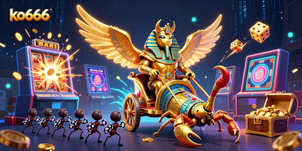 Experience the thrilling world of ko666 with vibrant casino elements and dynamic characters.