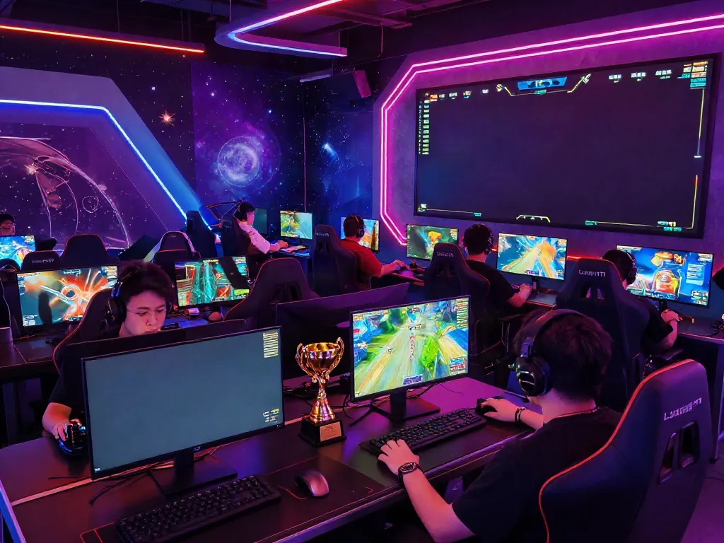 Exciting Luxury111 gaming environment with players intensely engaged in cosmic-themed competitive gameplay.