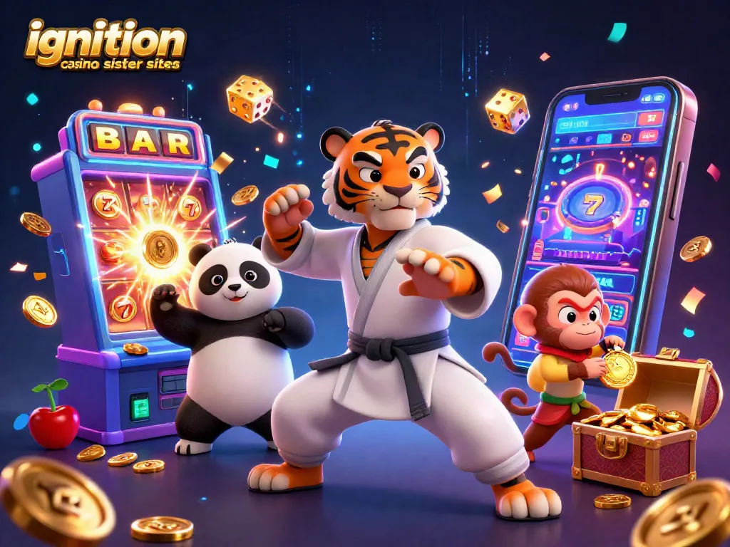 Engage with ignition casino sister sites through dynamic casino gameplay in a vibrant 3D illustration