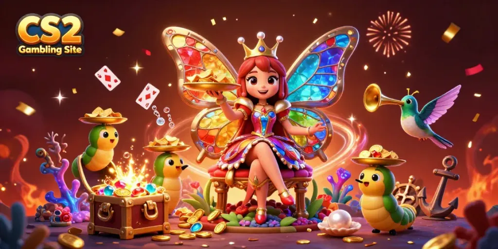 Experience the exciting world of CS2 Gambling Site in a vibrant, richly detailed scene.