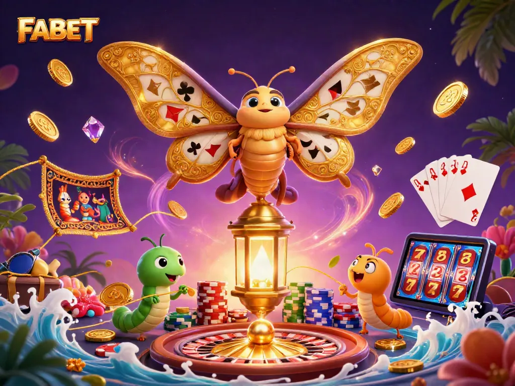 Experience the thrill of FABET's online casino with rich, dynamic imagery of vibrant gameplay elements.