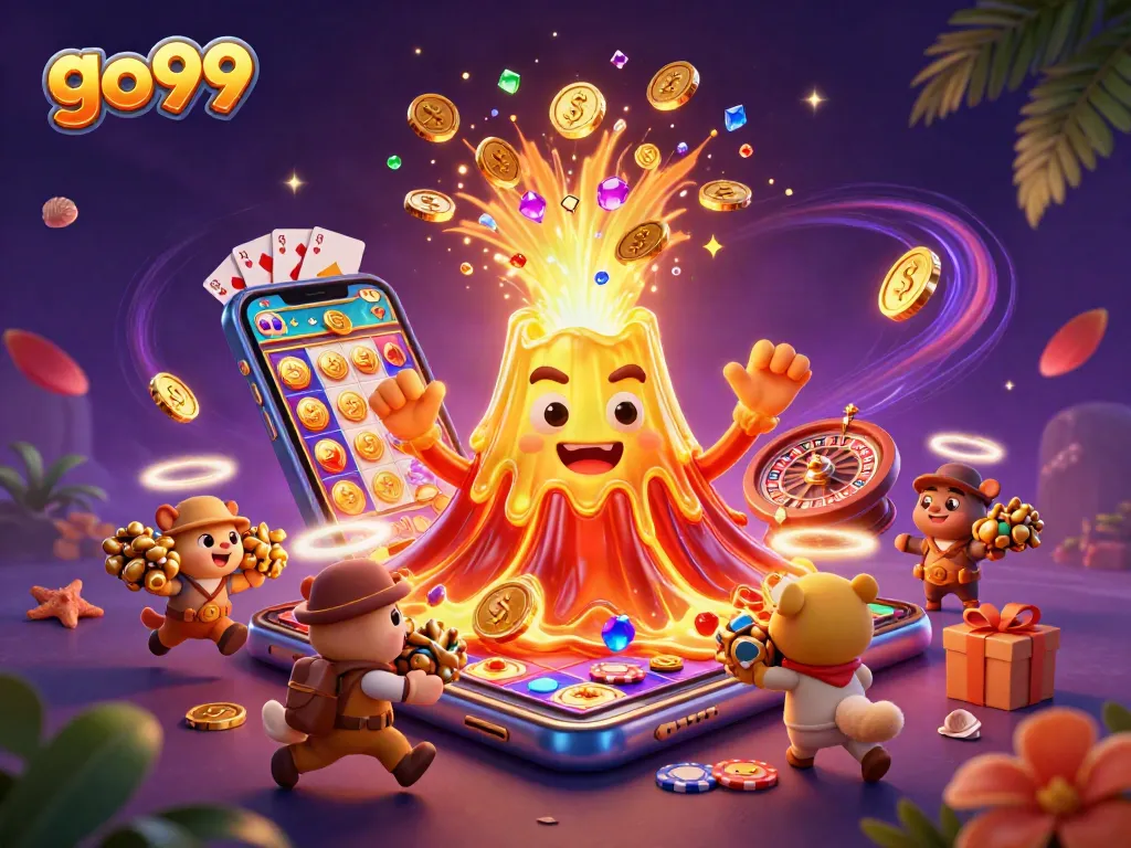 Spin and win with go99 at the vibrant online casino's treasure eruption scene.