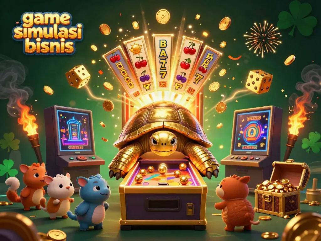 Game simulasi bisnis interaktif dengan karakter unik dan mesin slot yang memukau, siap dimainkan.