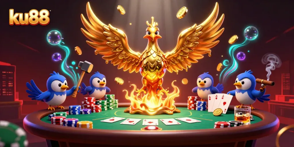 Win big at ku88 with a vibrant casino scene showcasing lively poker action!