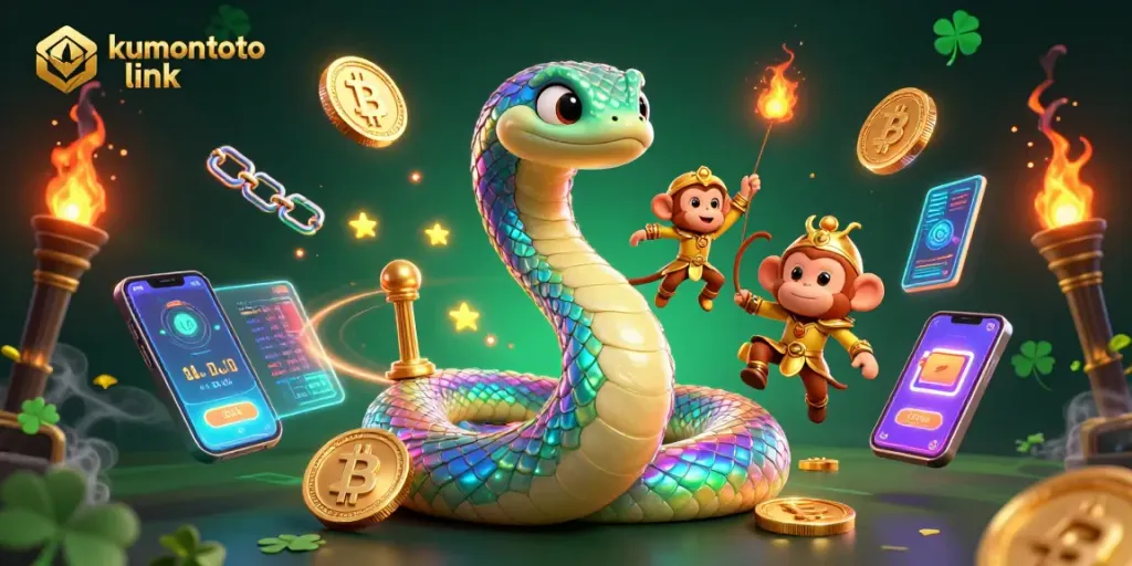 Engage with kumontoto link while enjoying a vibrant 3D casino scene filled with exciting gaming elements.