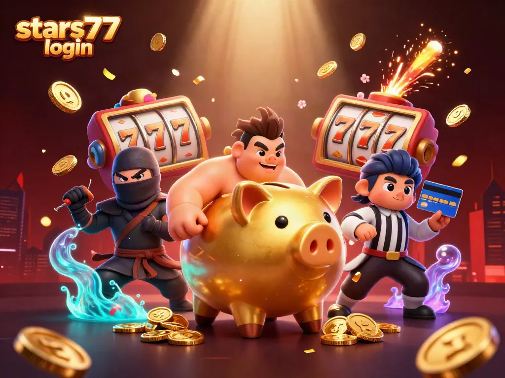 Menyaksikan aksi heroes saat login stars77 dengan suasana kasino yang penuh warna dan ceria.