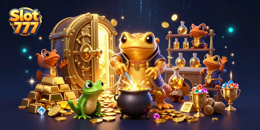 Menangkan jackpot Slot 777 yang melimpah dengan ilustrasi 3D penuh warna ini