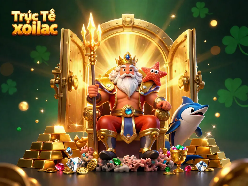 Engage with Trực Tiếp xoilac visuals featuring Neptune amidst treasures showcasing the excitement of online gambling.